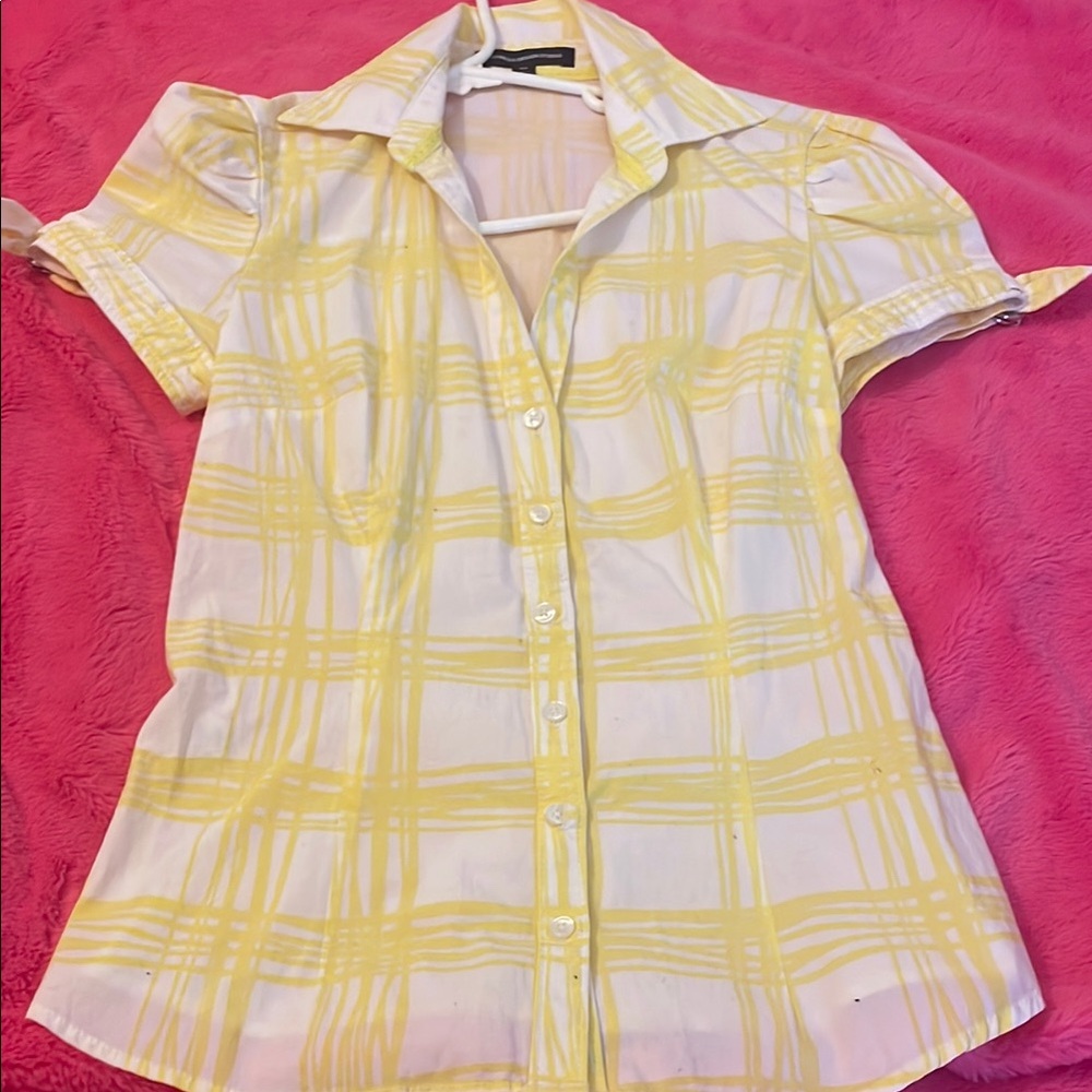 Yellow Plaid Women's Top